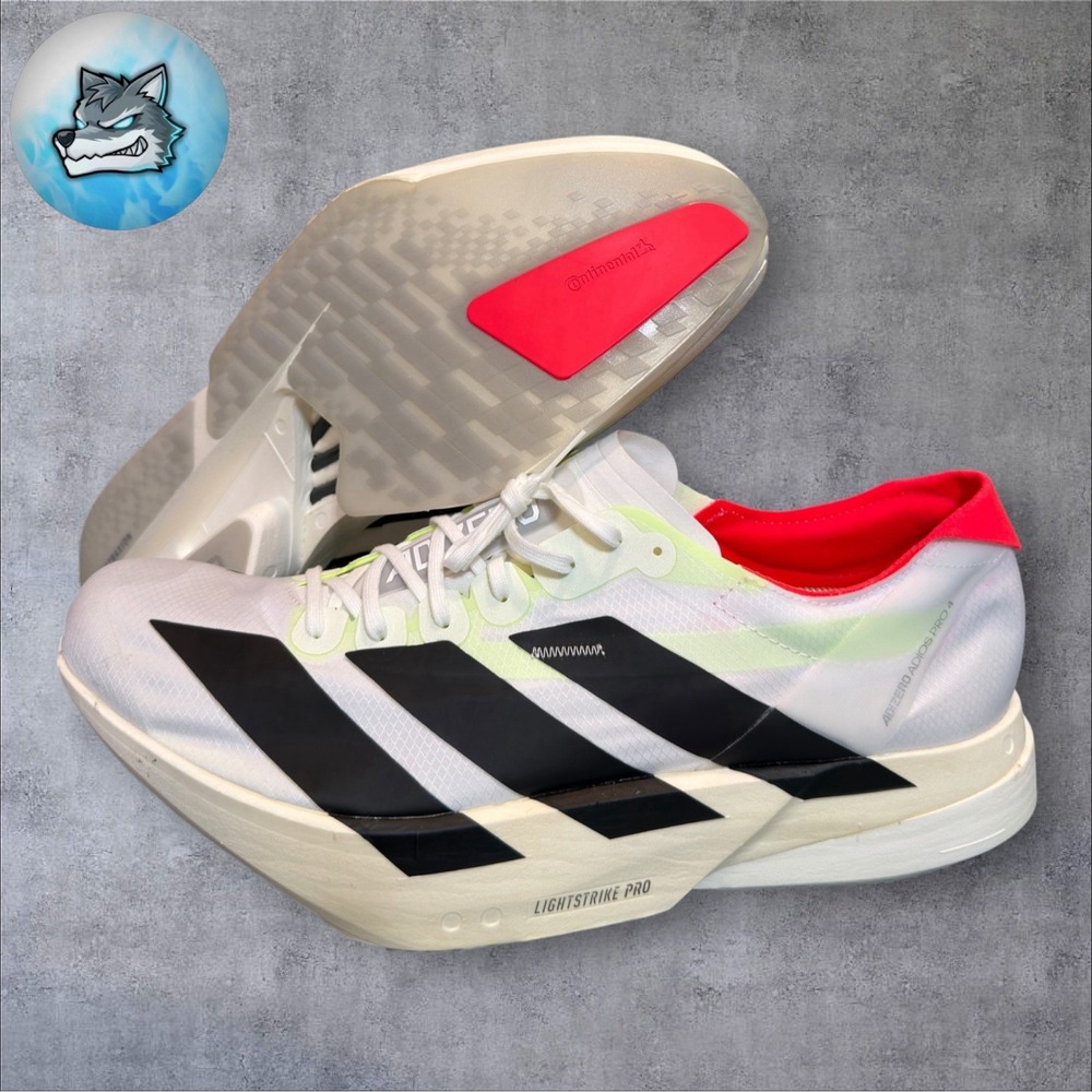adidas Adizero Adios Pro 4 Running Shoes Cloud White Black Men's 14.5 JR1094
